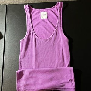 PINK long, ribbed tank top